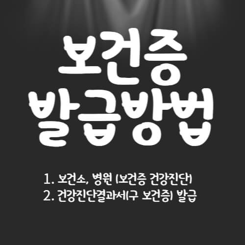 보건증 발급방법