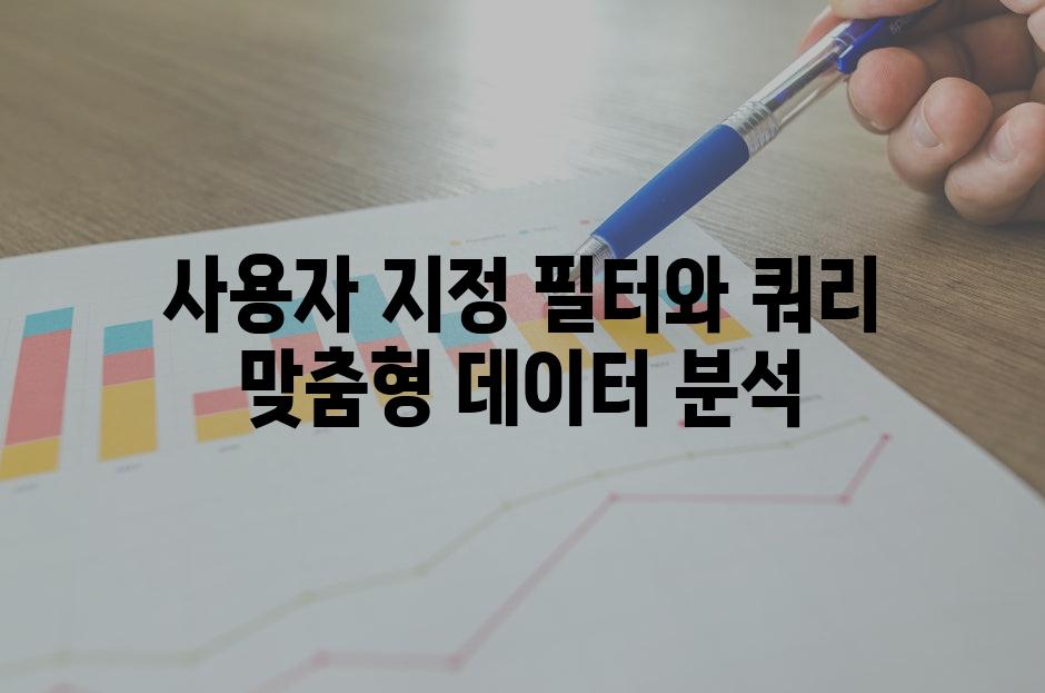 사용자 지정 필터와 쿼리 맞춤형 데이터 분석