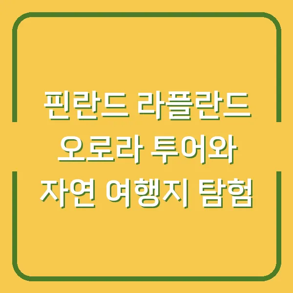 핀란드 라플란드 오로라 투어와 자연 여행지 탐험