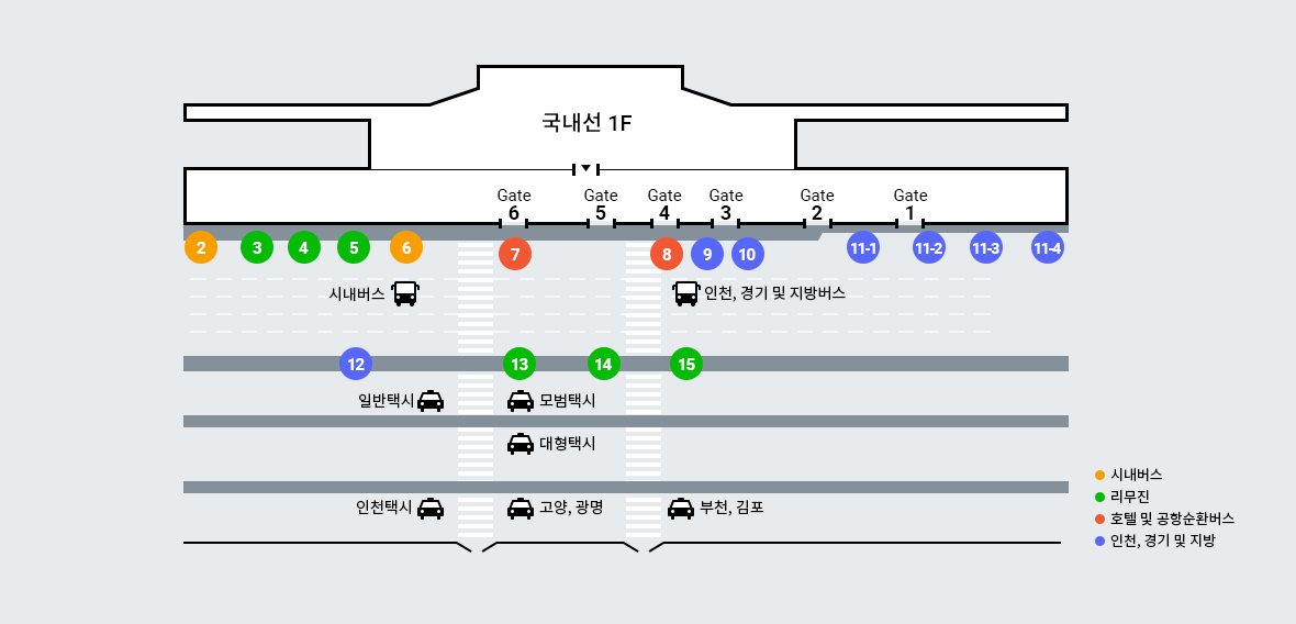 김포공항 국내선에서 춘천가는 버스 타는곳