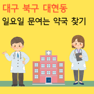 대구 북구 대현동 일요일 문여는 당번 약국