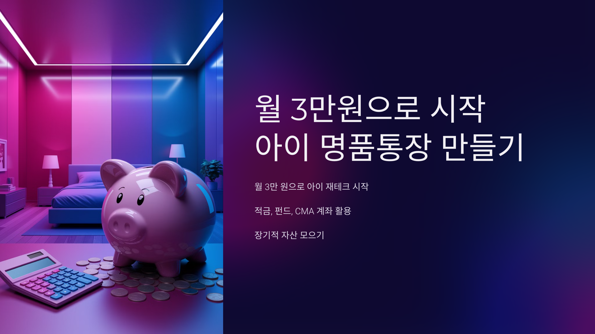 월 3만 원으로 시작하는 아이 명품통장 만들기, 쉽고 똑똑한 재테크