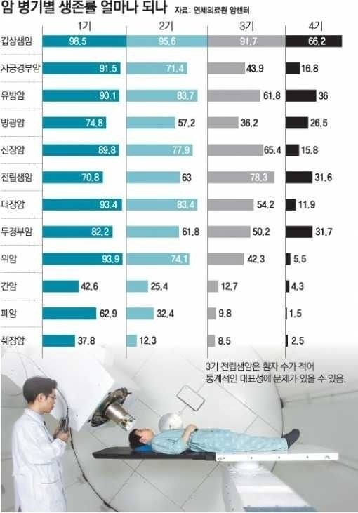  암 병기별 생존율