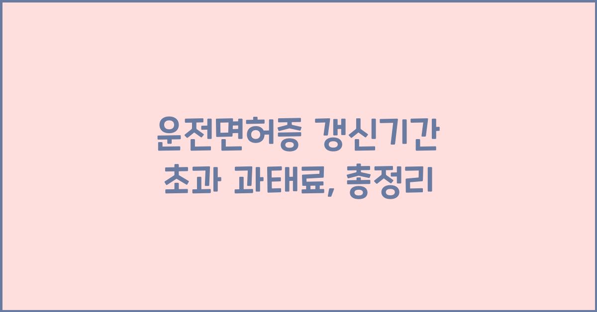 운전면허증 갱신기간 초과 과태료