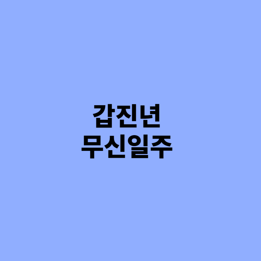 갑진년 무신일주