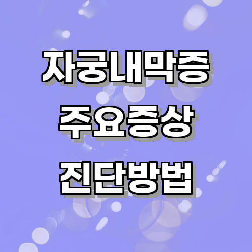 자궁내막증의 주요 증상과 진단 방법에 관한 글