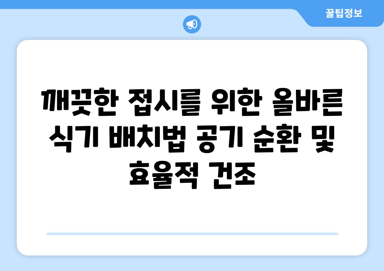 깨끗한 접시를 위한 올바른 식기 배치법 공기 순환 및 효율적 건조