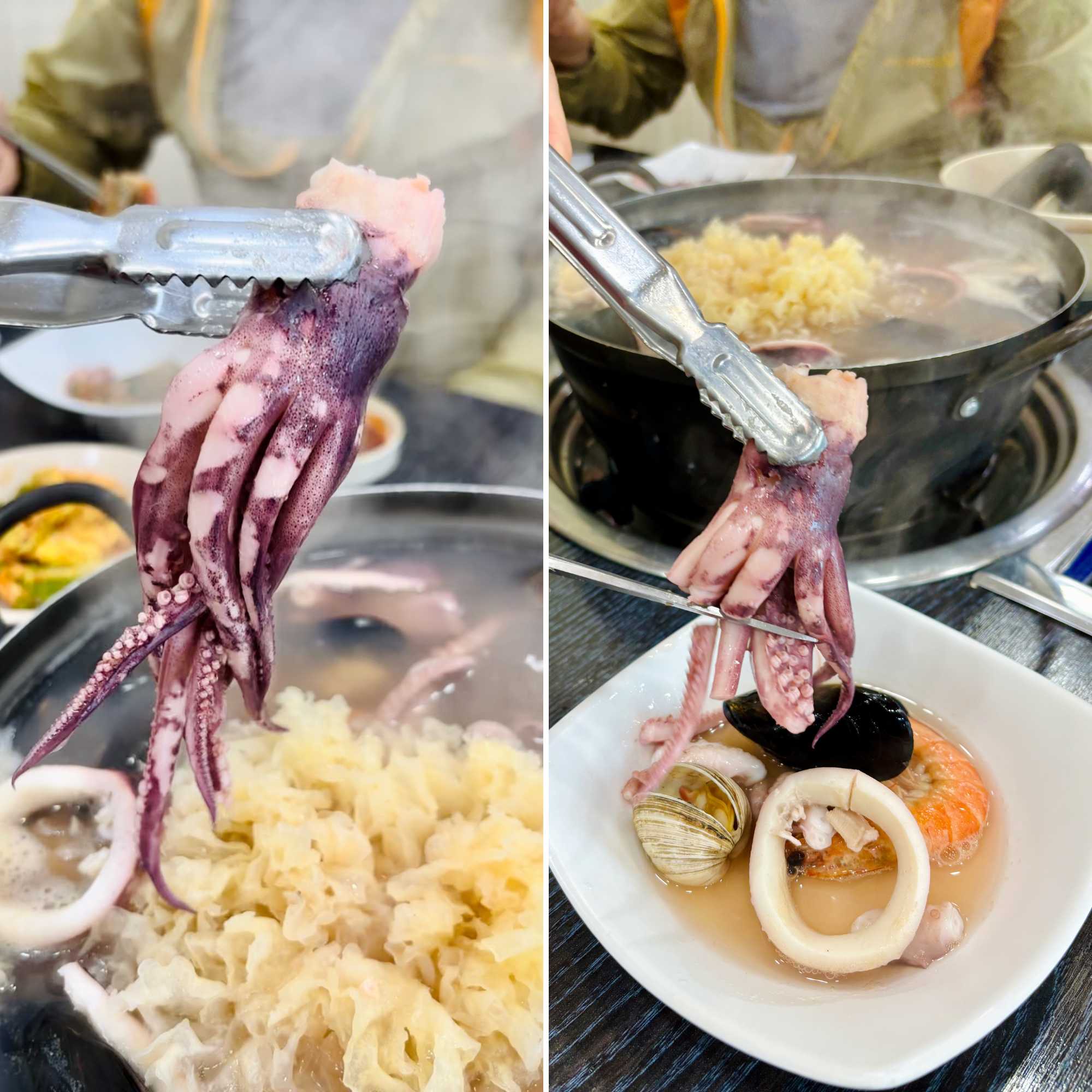 쭈낙해물칼국수 - 맑은해물칼국수 오징어