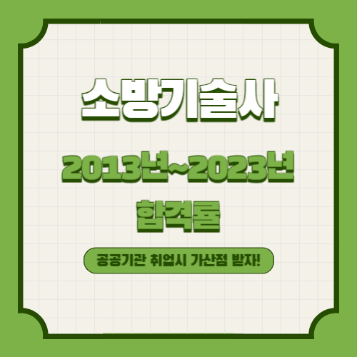 소방기술사 2013년~2023년 회차별 필기/실기 합격률 조회