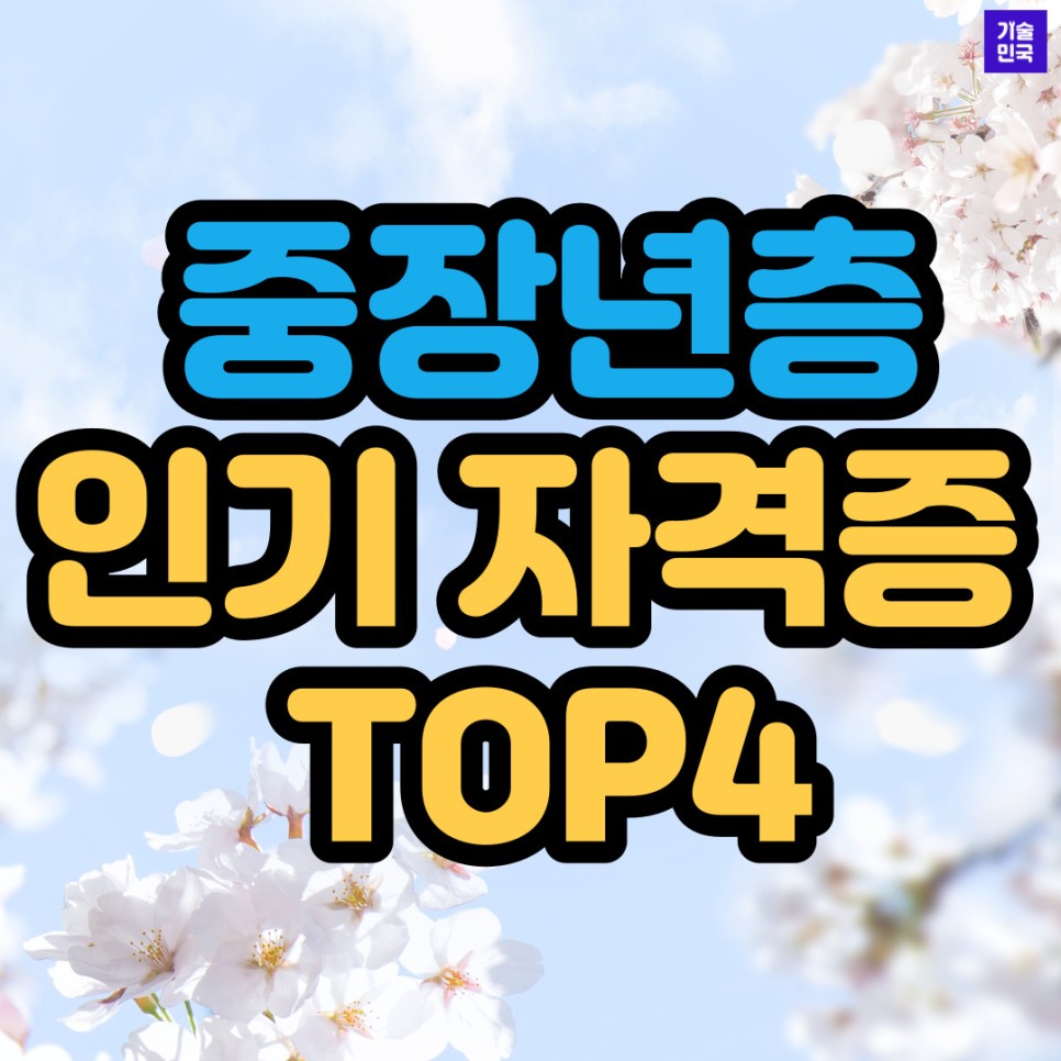 자격증 TOP4 중장년층에 인기 2