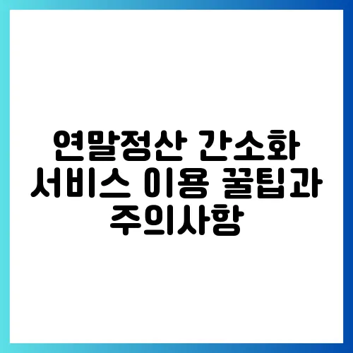 연말정산 간소화 서비스 이용 꿀팁과 주의사항