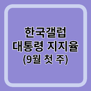 한국갤럽 대통령 지지율