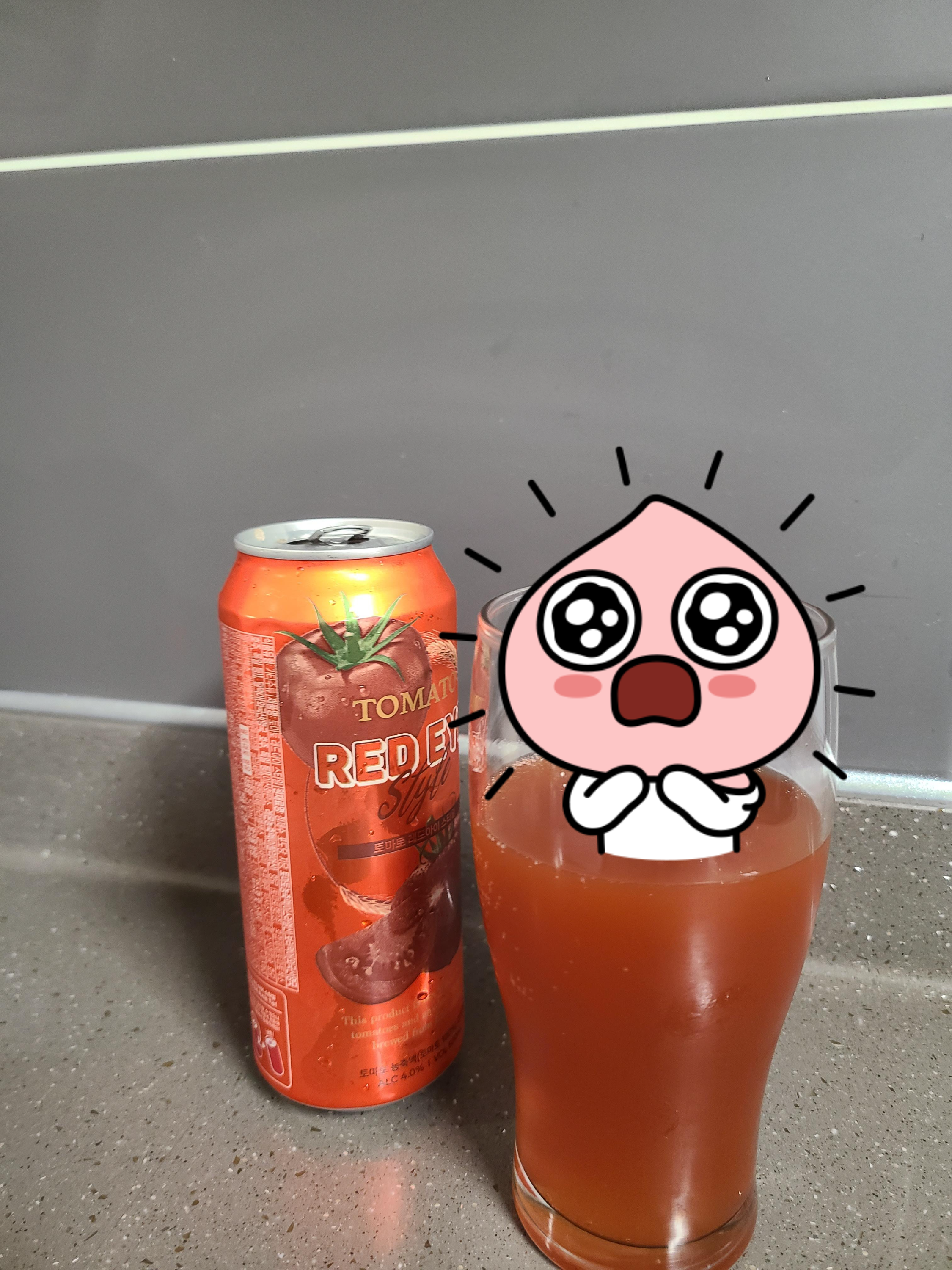 GS25 토마토맥주 토마토 레드아이 스타일 색