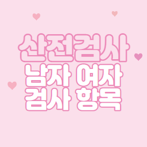  보건소 무료 산전검사 남자 여자 검사 항목