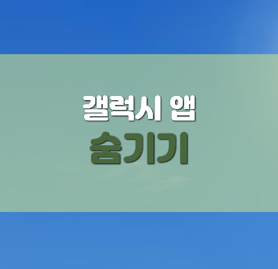  갤럭시 앱 숨기기