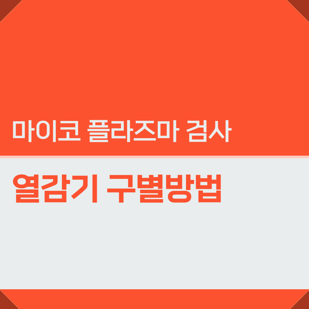 마이코 플라즈마 검사방법과 비용 검사를 받아야하는 경우 열감기와의 구별방법