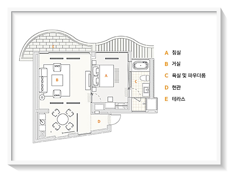 아난티남해CC 객실 타입 - 펜트하우스C