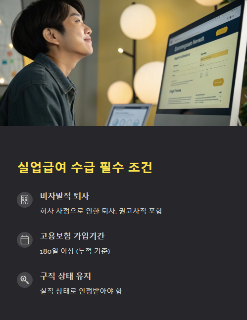 실업급여 수급 필수 조건