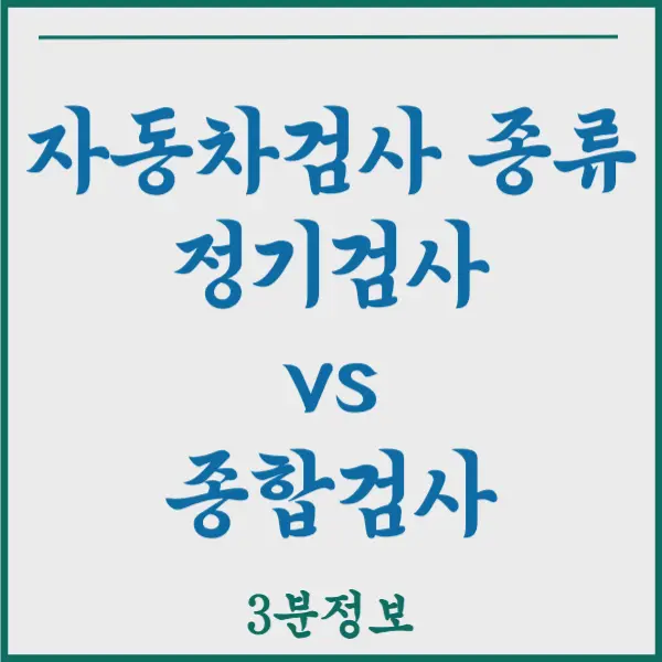 자동차검사 종류 정기검사 종합검사 차이 비교 완벽 정리!