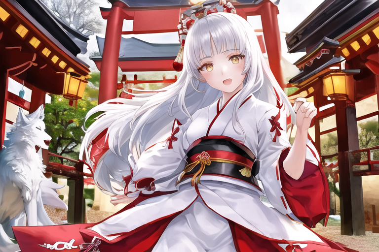 anime of 1girl in traditional japanese clothing