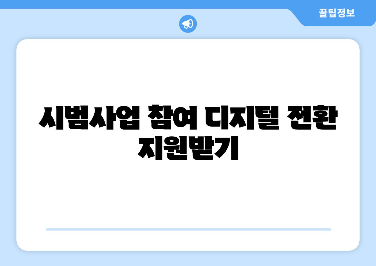 시범사업 참여 디지털 전환 지원받기