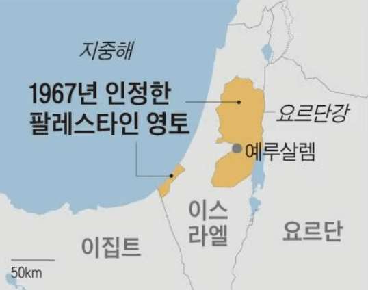 이스라엘 팔레스타인 지도