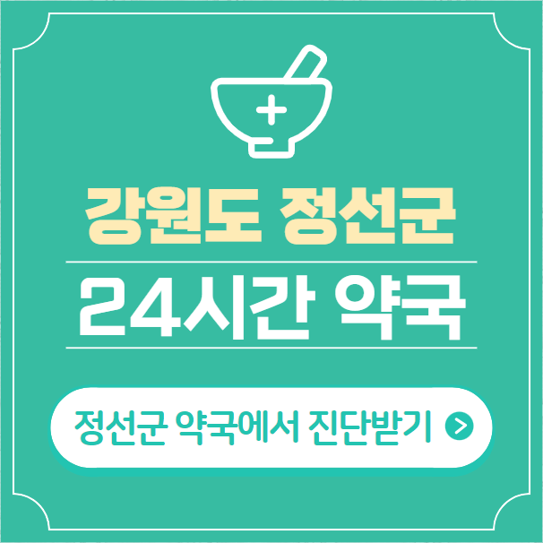  정선군 24시간 약국 찾기 | 휴일 야간 심야 일요일 당번약국 5곳