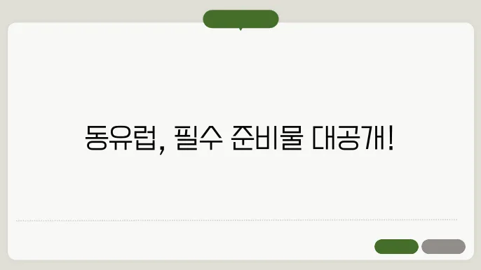 동유럽 여행 준비물