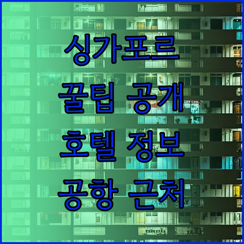 싱가포르 여행 필수 정보 창이 공항 