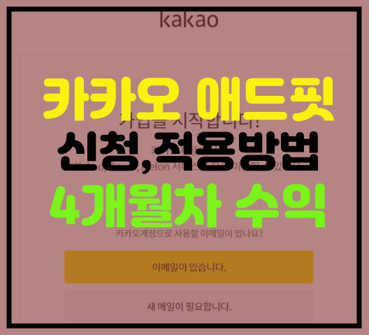  카카오 애드핏 신청,적용방법과 4개월차 수익