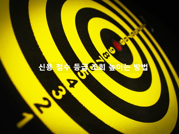 신용 점수 등급 조회 높이는 방법