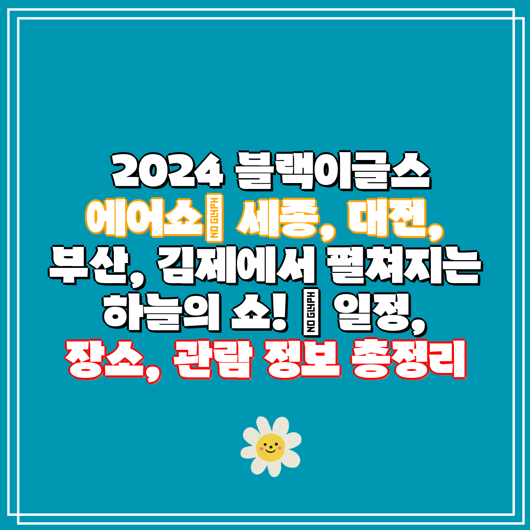  2024 블랙이글스 에어쇼 세종, 대전, 부산, 김제