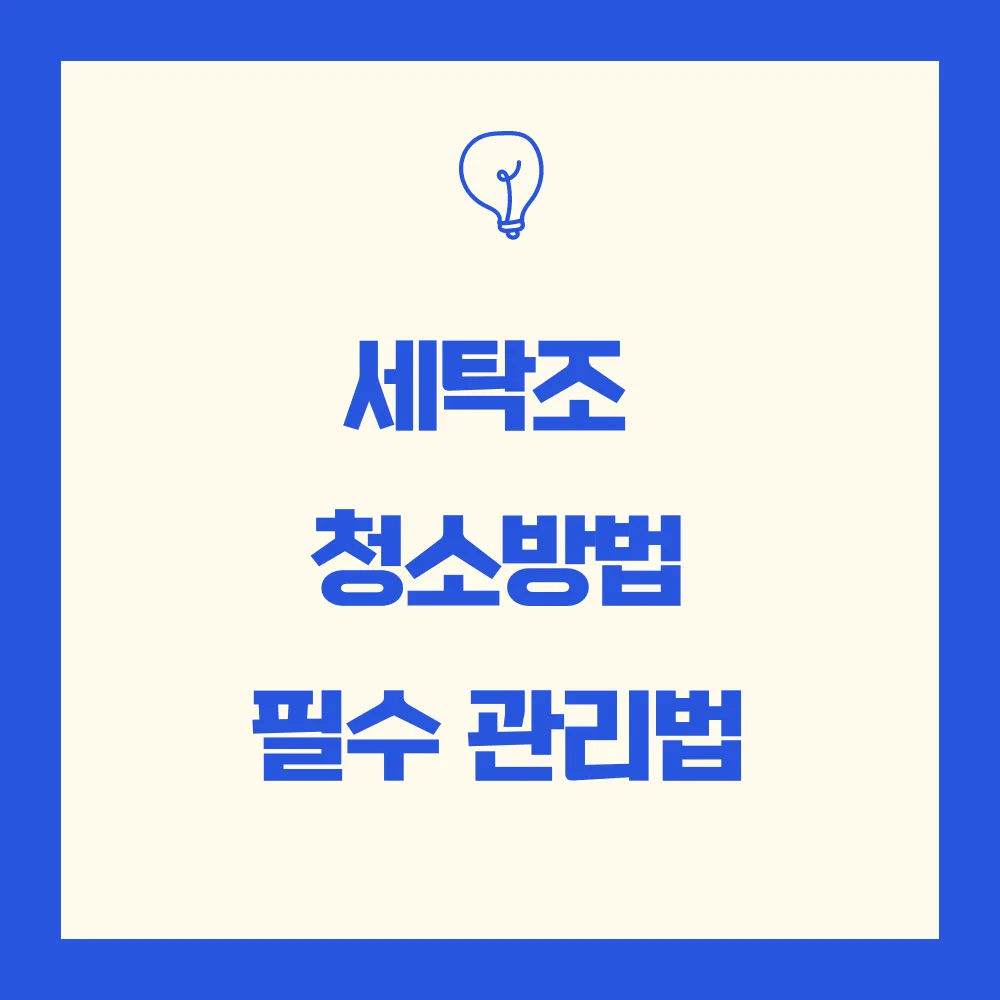 세탁조 청소 방법 썸네일