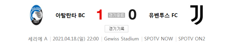  해외축구 - 아탈란타 VS 유벤투스 2020 / 2021 세리에 A 31라운드 하이라이트 (2021년 4월 18일)