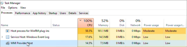  VMI Provider Host(WmiPrvSE.exe)의 CPU 사용량 문제 해결 방법