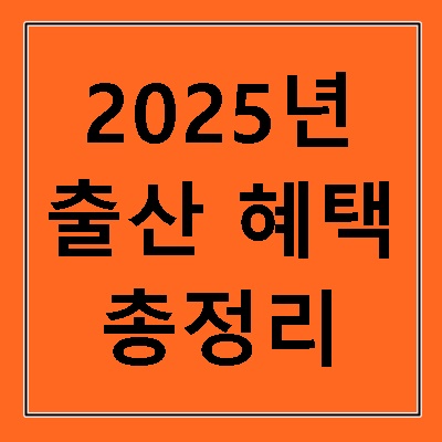 2025년 출산 혜택 총정리