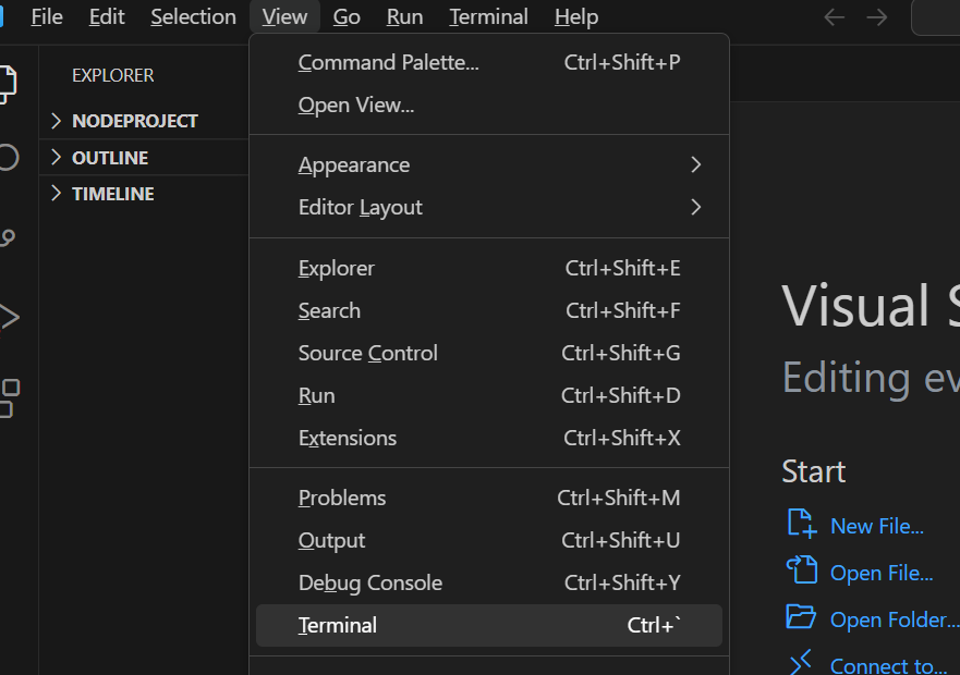 VSCode 터미널 열기 1