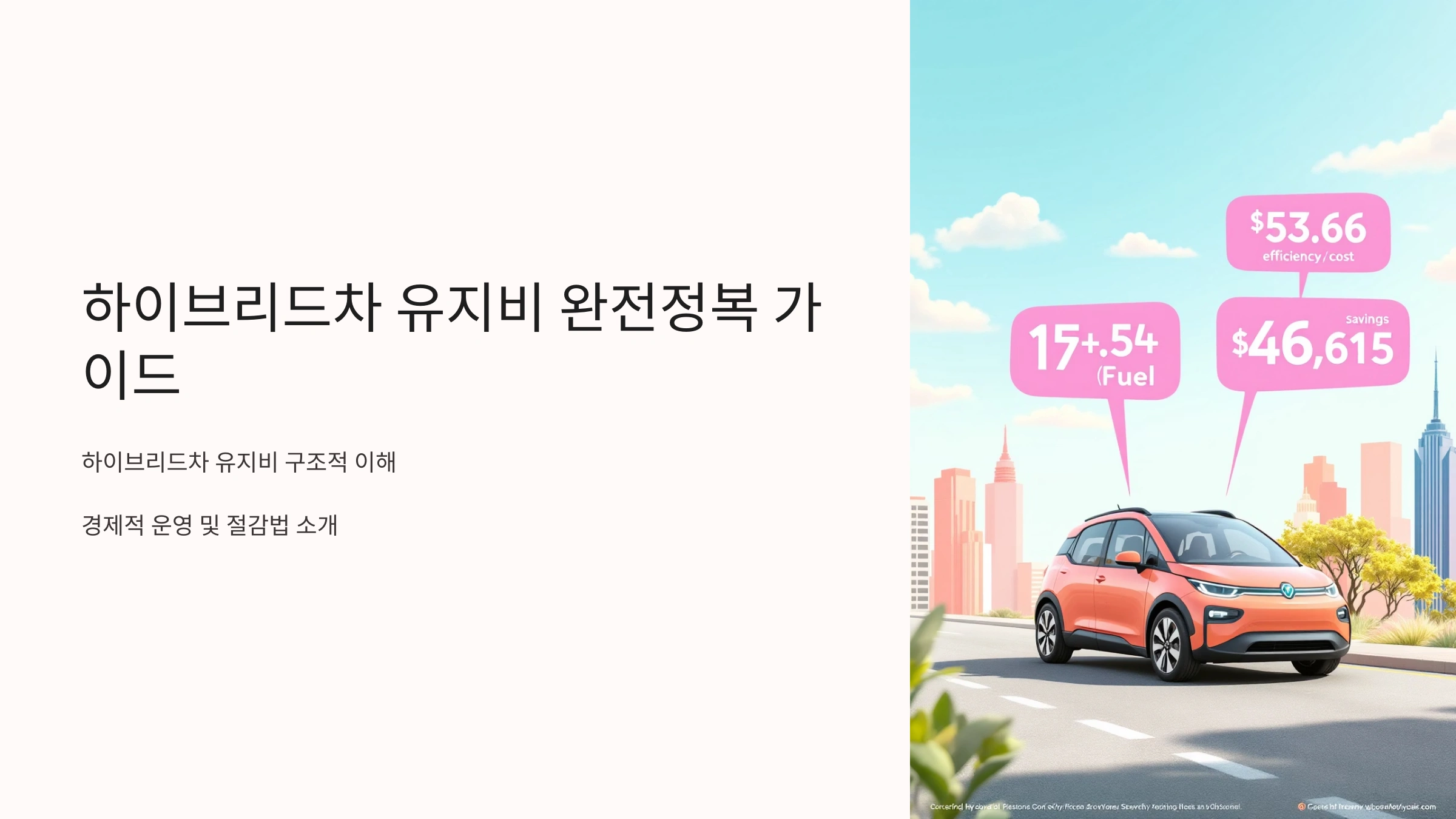 하이브리드차 유지비 완전정복 가이드