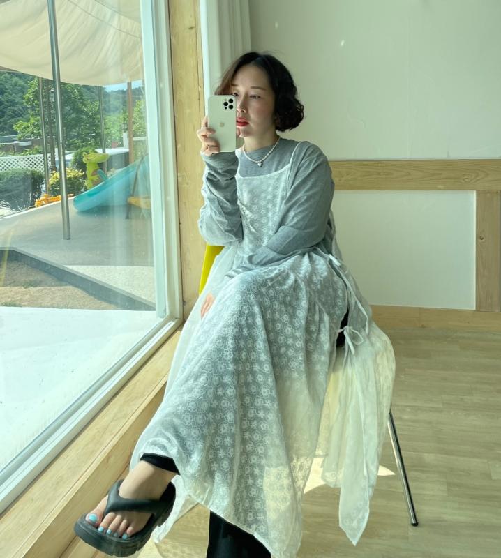 레이스 뷔스티에 레이어드 원피스
