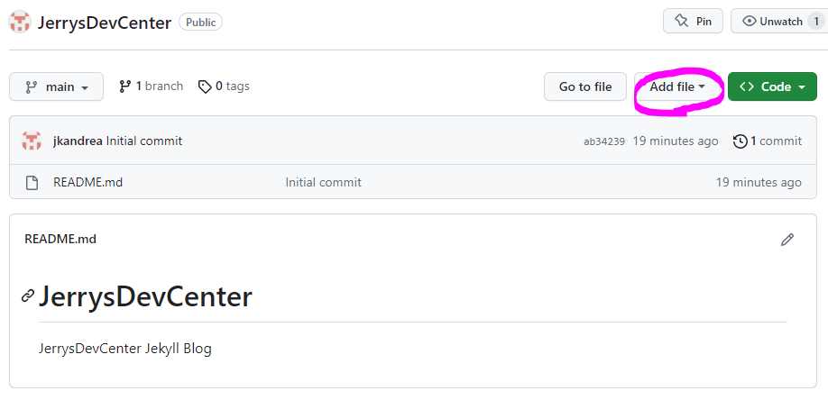 깃허브 Repository 화면