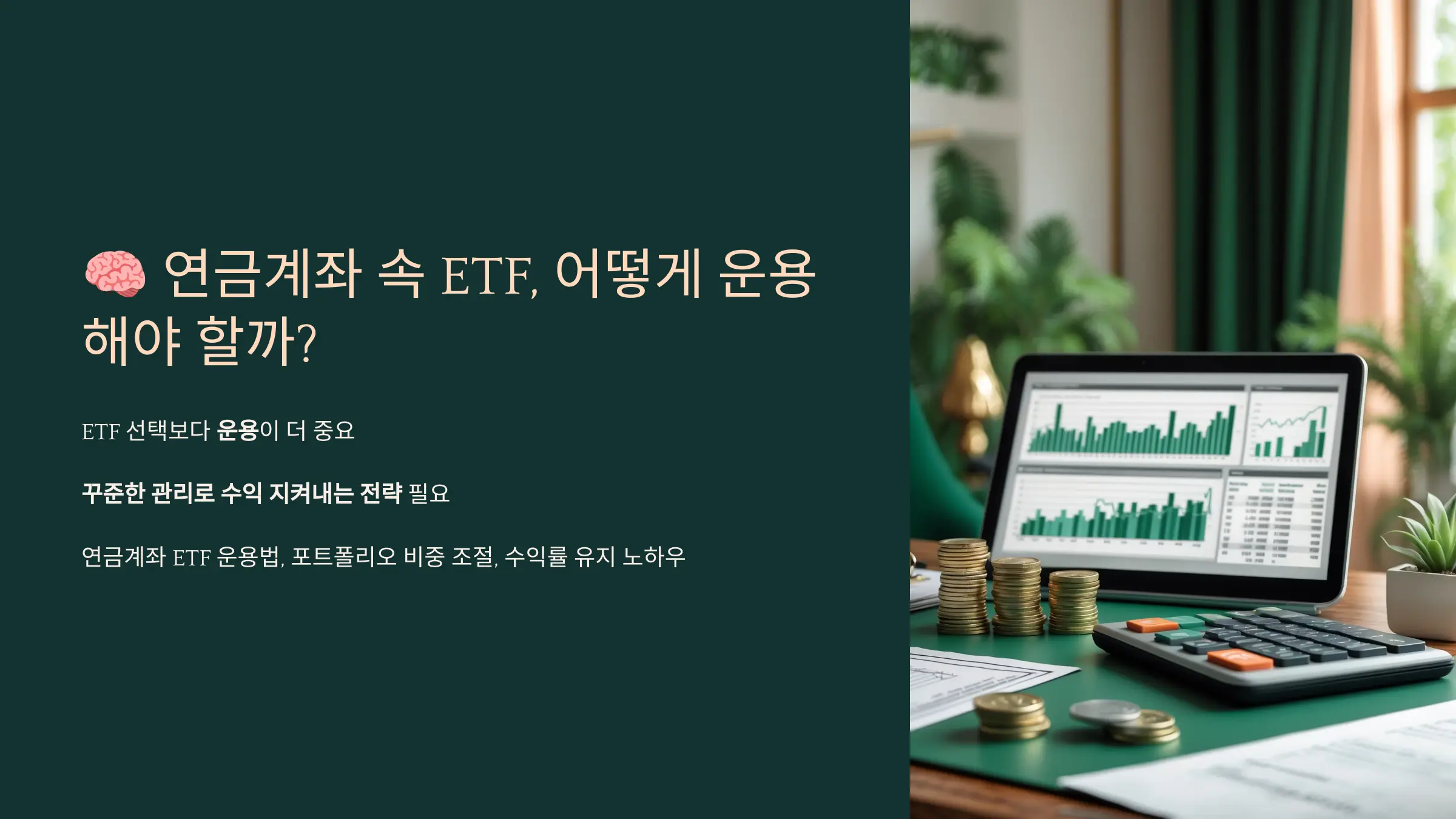 연금계좌 속 ETF, 어떻게 운용해야 할까?