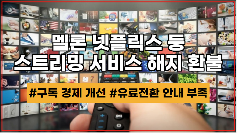  멜론 넷플릭스 등 스트리밍 서비스의 구독 경제 해지 환불 개선