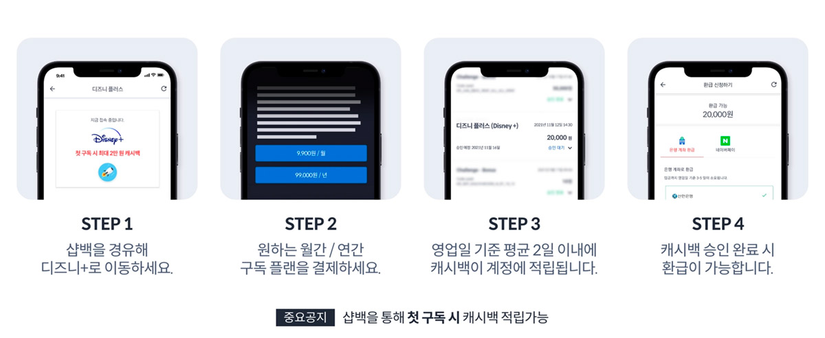 디즈니+ 샵백 캐시백