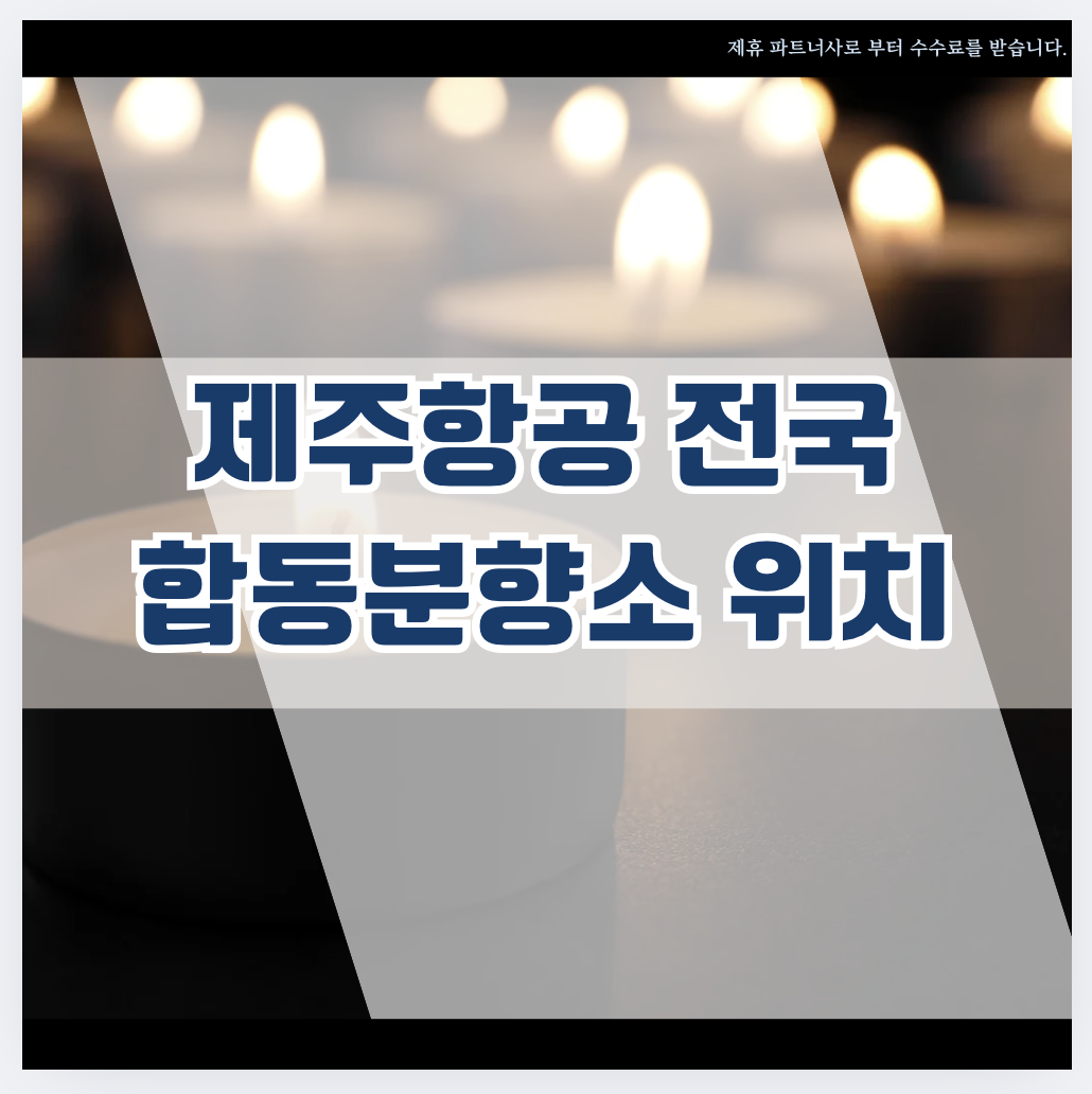 제주항공 전국 
합동분향소 위치