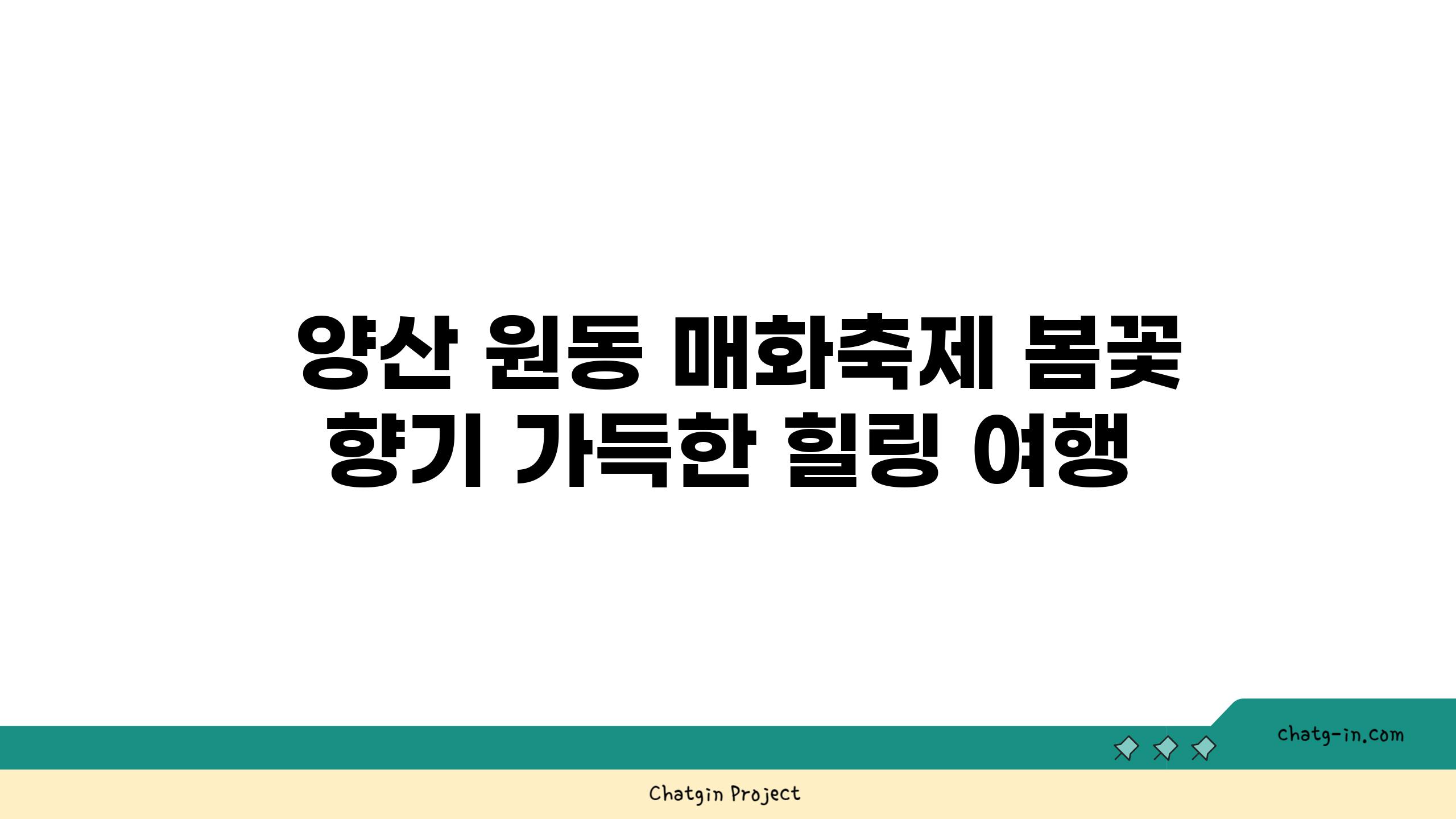  양산 원동 매화축제 봄꽃 향기 가득한 힐링 여행  