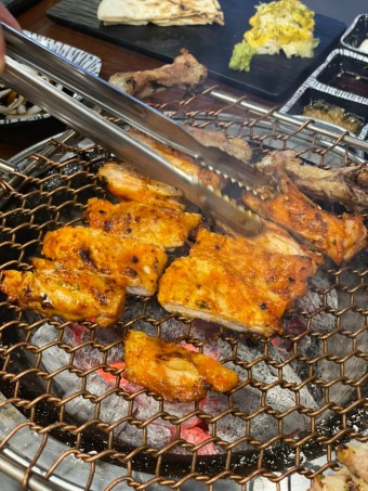 마늘 산낙지 숯불구이