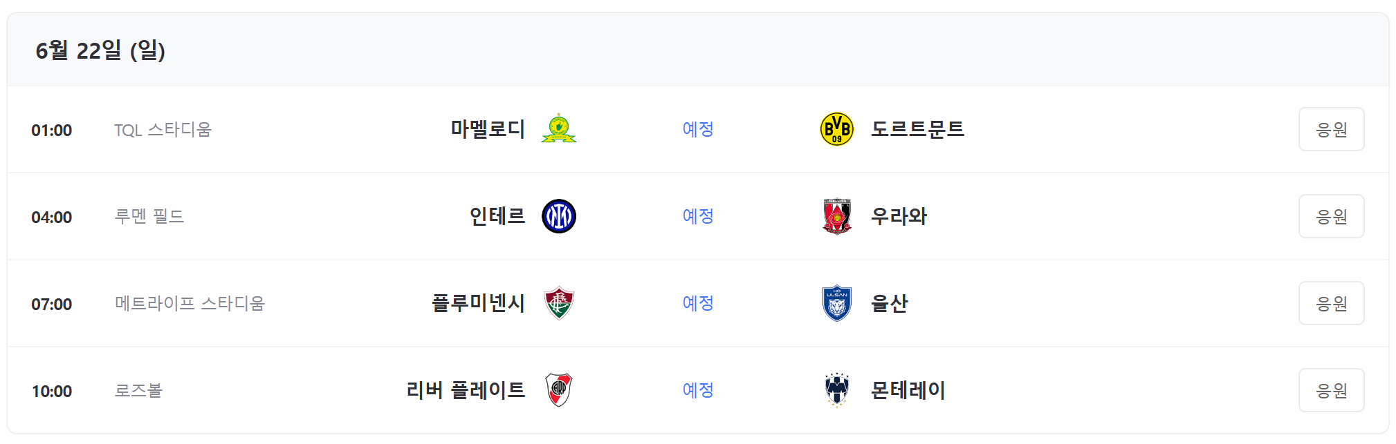 클럽 월드컵 일정