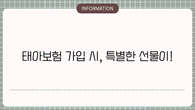 태아보험 사은품 - 가입 시 제공되는 혜택
