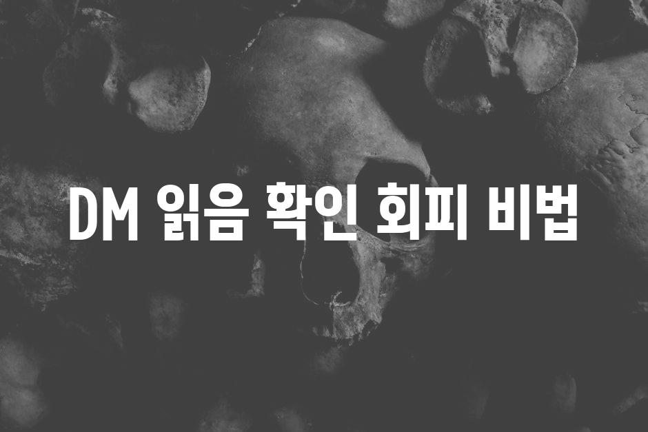 DM 읽음 확인 회피 비법