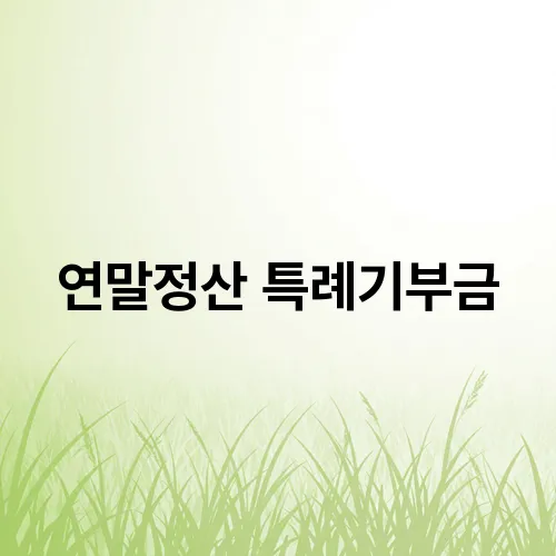 연말정산 특례기부금